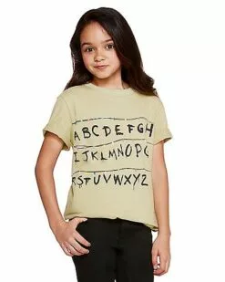 Kids Stranger Things Alphabet Wall T Shirt - Stranger Things -Cosplay Shop 01381797 c
