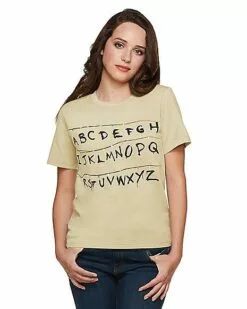 Adult Alphabet Wall T Shirt - Stranger Things 8 Adult Alphabet Wall T Shirt - Stranger Things -Cosplay Shop 01381979 d