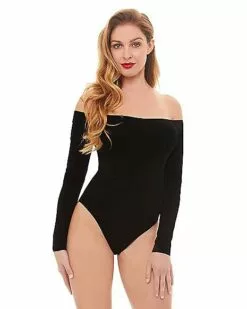 Off The Shoulder Black Bodysuit -Cosplay Shop 01392307 a