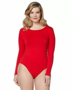 Long Sleeve Red Bodysuit -Cosplay Shop 01394188 a