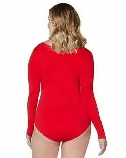 Long Sleeve Red Bodysuit -Cosplay Shop 01394188 b