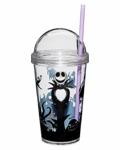 Jack Skellington Cup With Straw - Nightmare Before Christmas