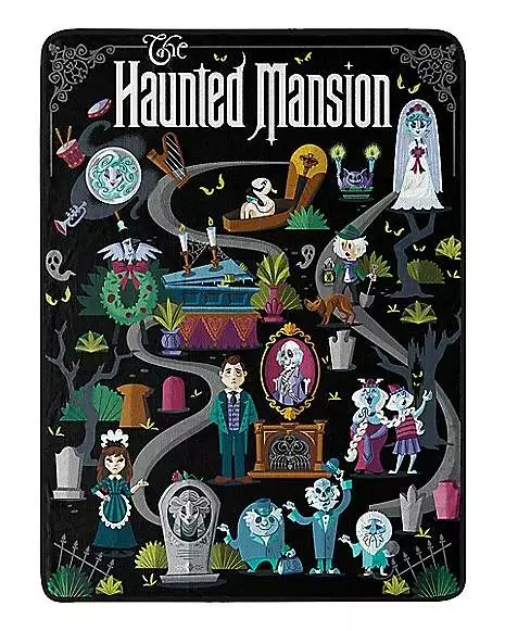 The Haunted Mansion Map Fleece Blanket - Disney 1 The Haunted Mansion Map Fleece Blanket - Disney