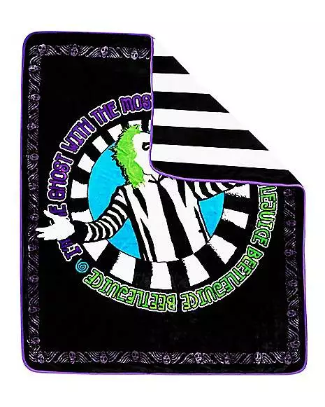 Reversible Beetlejuice Fleece Blanket 2 Reversible Beetlejuice Fleece Blanket - Image 2