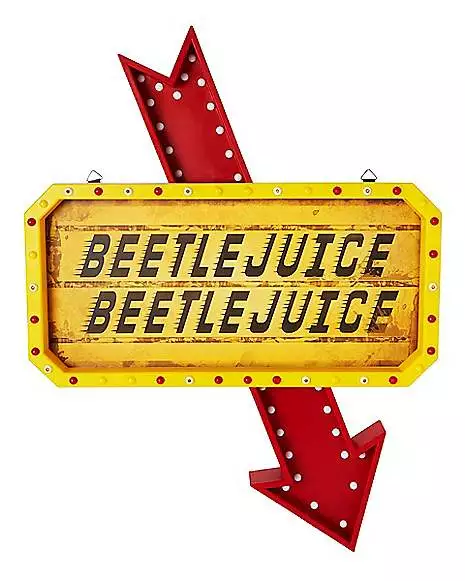 Light-Up LED Hanging Marquee Beetlejuice Sign 1 Light-Up LED Hanging Marquee Beetlejuice Sign