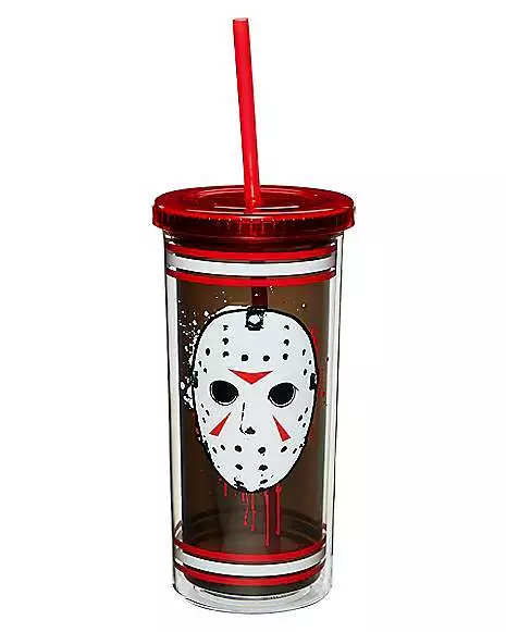 Jason Voorhees Jersey Cup With Straw 20 Oz. - Friday The 13th 1 Jason Voorhees Jersey Cup With Straw 20 Oz. - Friday The 13th
