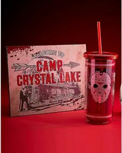 Jason Voorhees Jersey Cup With Straw 20 Oz. - Friday The 13th 5 Jason Voorhees Jersey Cup With Straw 20 Oz. - Friday The 13th -Cosplay Shop 01497197 c