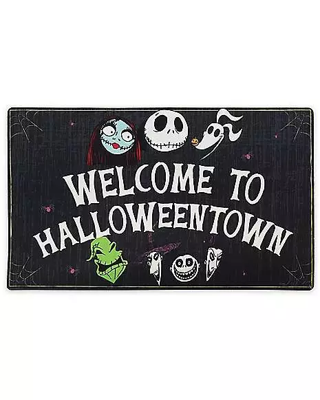 Welcome To HalloweenTown Doormat - The Nightmare Before Christmas 1 Welcome To HalloweenTown Doormat - The Nightmare Before Christmas