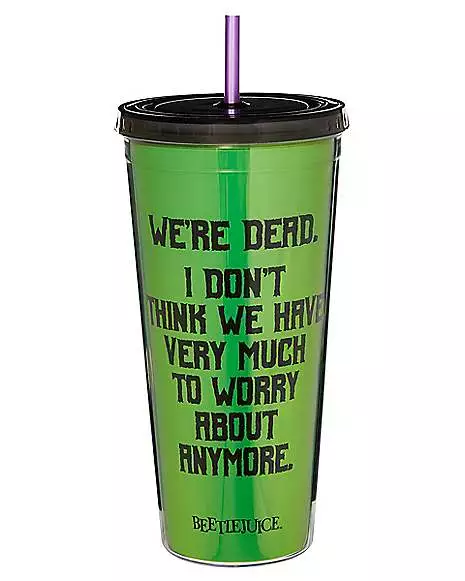 We're Dead Beetlejuice Cup With Straw 2 We're Dead Beetlejuice Cup With Straw - Image 2