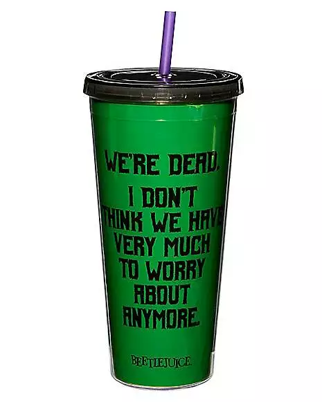 We're Dead Beetlejuice Cup With Straw 3 We're Dead Beetlejuice Cup With Straw - Image 3