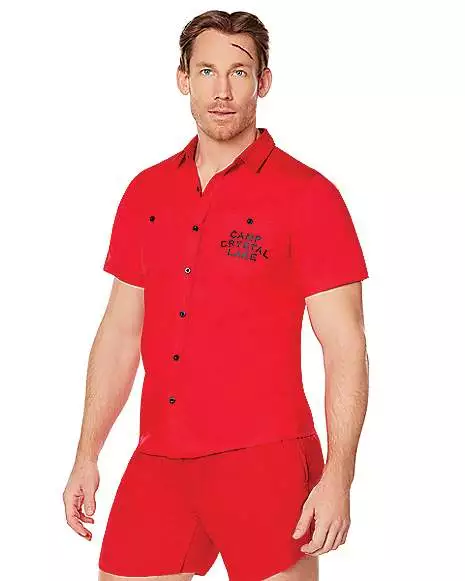 Adult Camp Crystal Lake Button Down Shirt - Friday The 13th 1 Adult Camp Crystal Lake Button Down Shirt - Friday The 13th