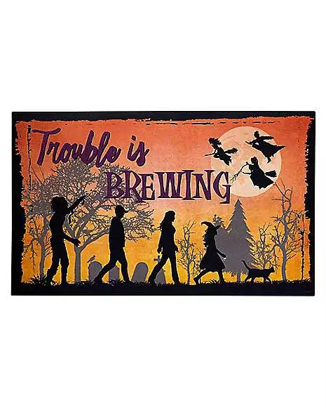 Trouble Is Brewing Doormat - Hocus Pocus 1 Trouble Is Brewing Doormat - Hocus Pocus
