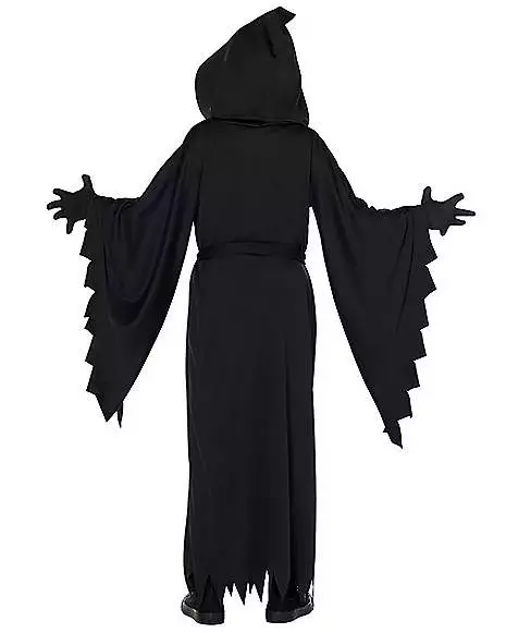 Kids Hooded Black Robe Costume 2 Kids Hooded Black Robe Costume - Image 2