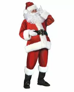 Adult Velour Plus Size Santa Suit Deluxe